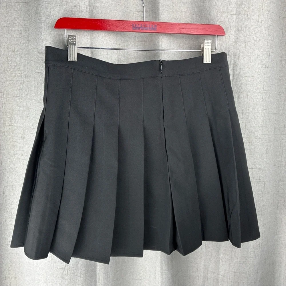 Schoolgirl Pleated Mini Skirt Black Skort Dark Academia Whimsigoth Grunge M* XXL